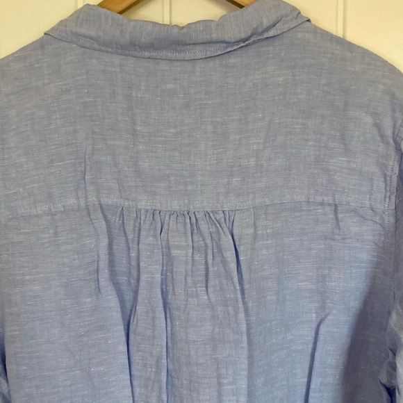 Sigrid Olsen Womens Light Blue Popover Tunic Blouse Shirt Size‎ 2X Linen Classic - Picture 12 of 12